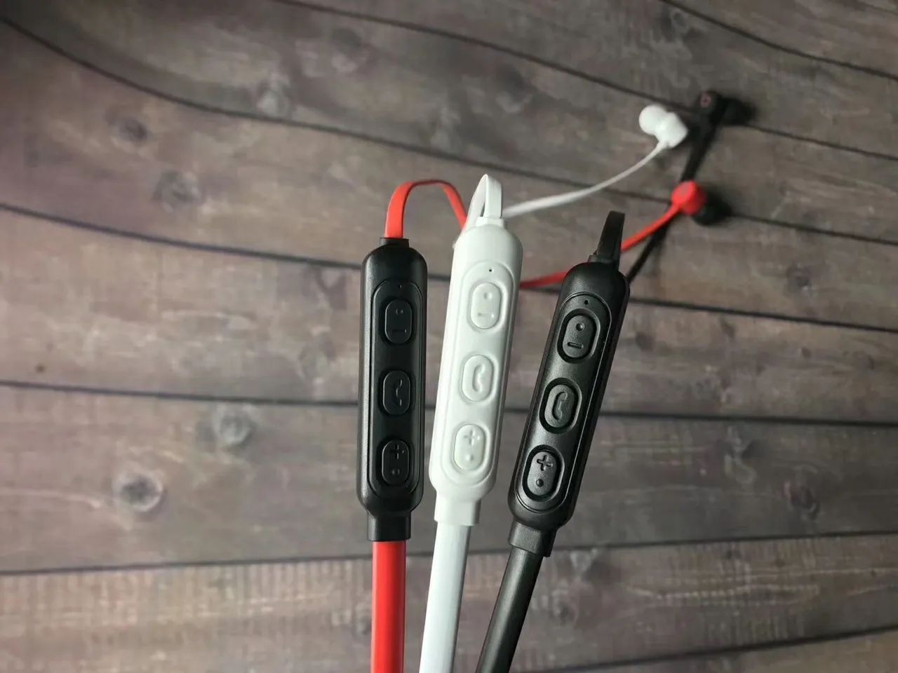 Beats X White Red Neckband Design Flexible Cable Sports Earphones 12