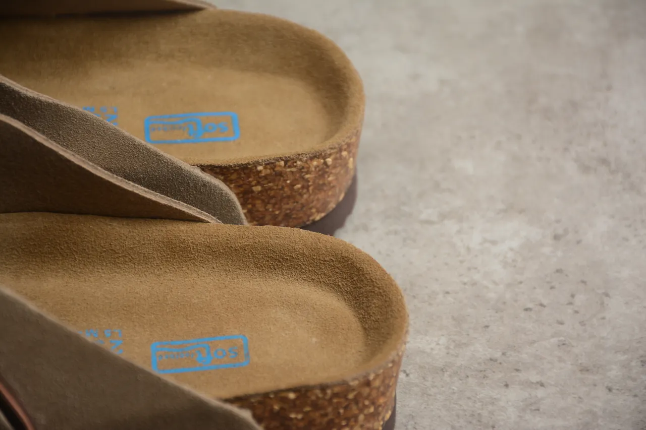 Birkenstock Arizona Bege Camurça Correia Única Sabota 5