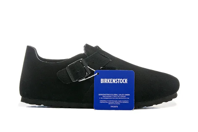 Birkenstock Arizona Noir Beige Daim Supérieur Fermeture Boucle Une Sangle Chaussures Casual 6