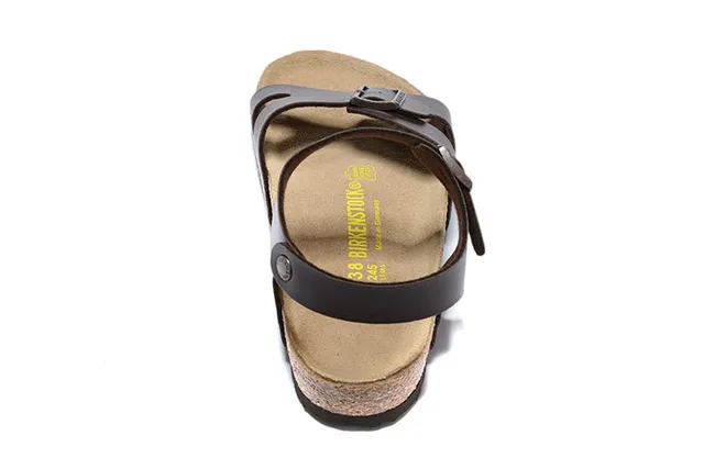 Birkenstock Arizona Sandales de Cuir Marron Casual 5