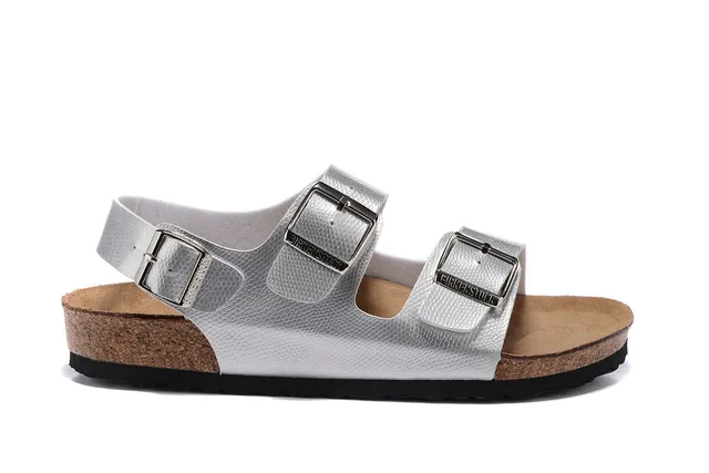 Birkenstock Arizona Metallic Silver Gladiator Sandals 2