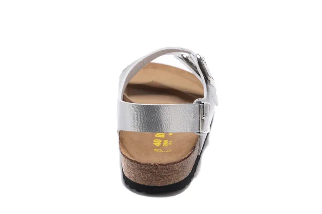 Birkenstock Arizona Metallic Silver Gladiator Sandals 3