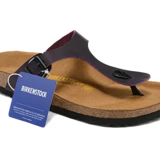 Birkenstock Arizona বেগুনি চামড়ার ক্যাজুয়াল স্যান্ডেল