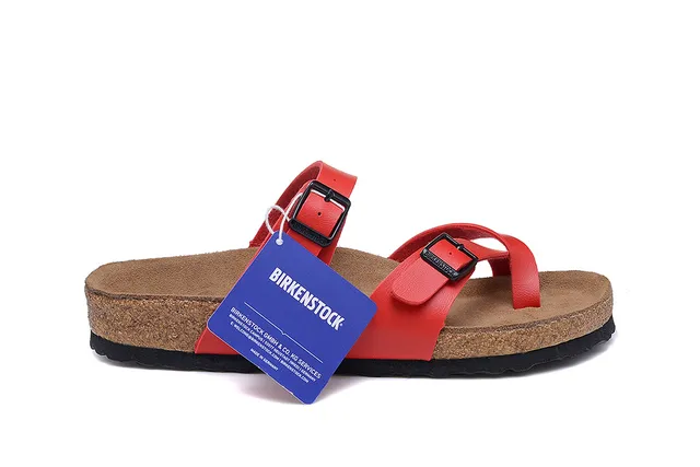 Birkenstock Arizona Sandales Casuales en Cuir Rouge 2