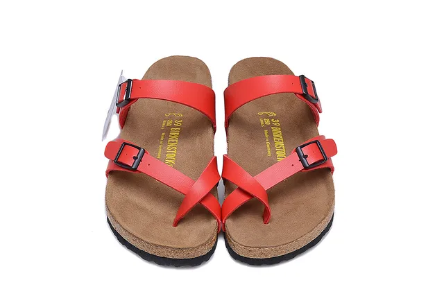 Birkenstock Arizona Sandales Casuales en Cuir Rouge 3