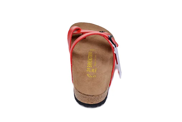 Birkenstock Arizona Sandales Casuales en Cuir Rouge 5