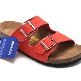 Birkenstock Arizona Red Suede Casual Sandals