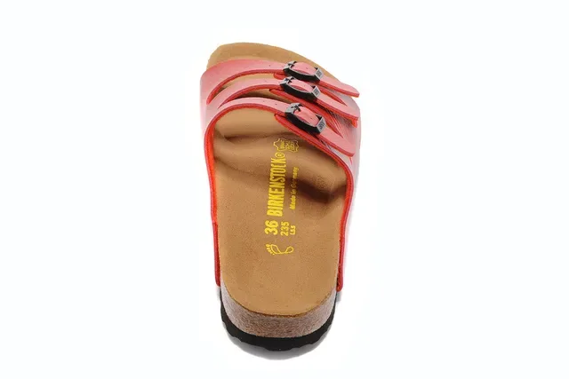 Birkenstock Arizona Sandales Casuales à 3 Bretelles Rouges 4