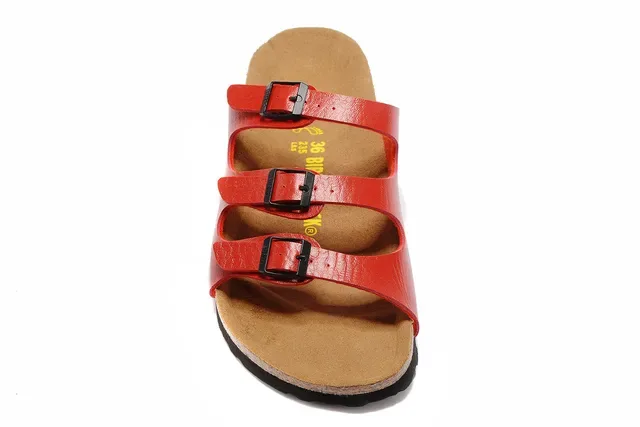 Birkenstock Arizona Sandales Casuales à 3 Bretelles Rouges 5