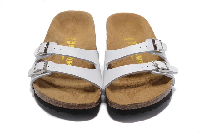 Birkenstock Arizona sandálias casuais brancas de duas tiras 5