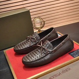 Bottega Veneta Andiamo Brown Intrecciato Woven Loafers