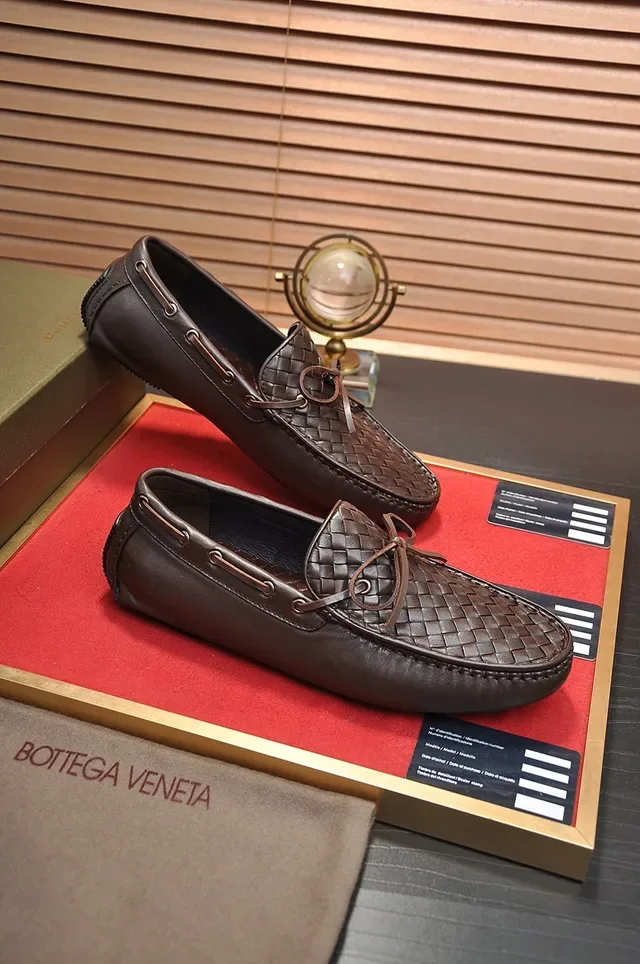 Bottega Veneta Andiamo Mocassins Marrom Intrecciato Trama 4