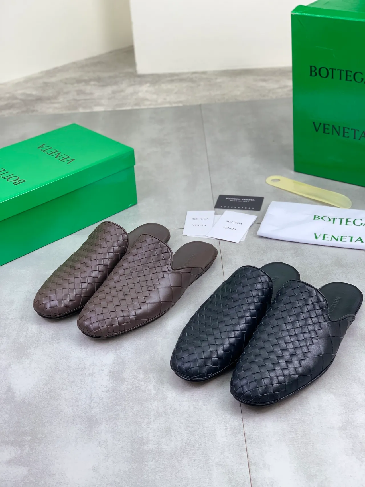 Bottega Veneta Brown Intrecciato Woven Leather Mule Silhouette Casual Shoes 2