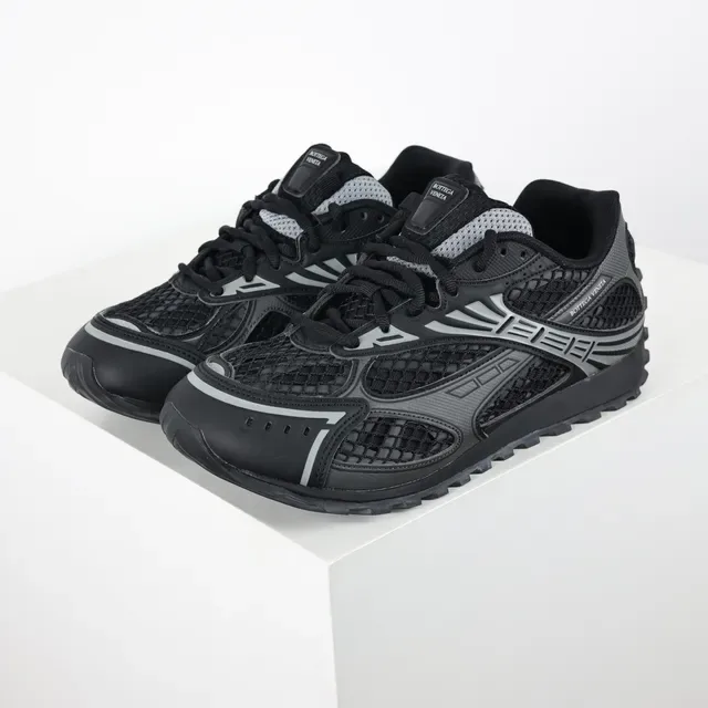 Bottega Veneta Cassette Noir Gris Maille Chaussures Lifestyle 2