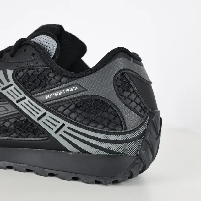 Bottega Veneta Cassette Noir Gris Maille Chaussures Lifestyle 4