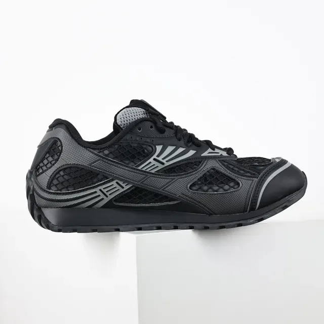Bottega Veneta Cassette Noir Gris Maille Chaussures Lifestyle 7