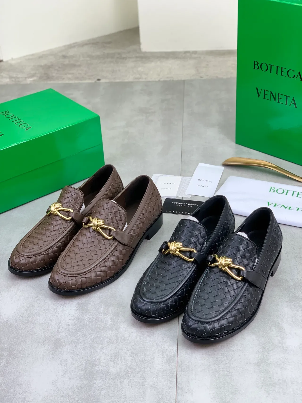 Bottega Veneta Horsebit Loafer Brown Woven Leather Loafers 2