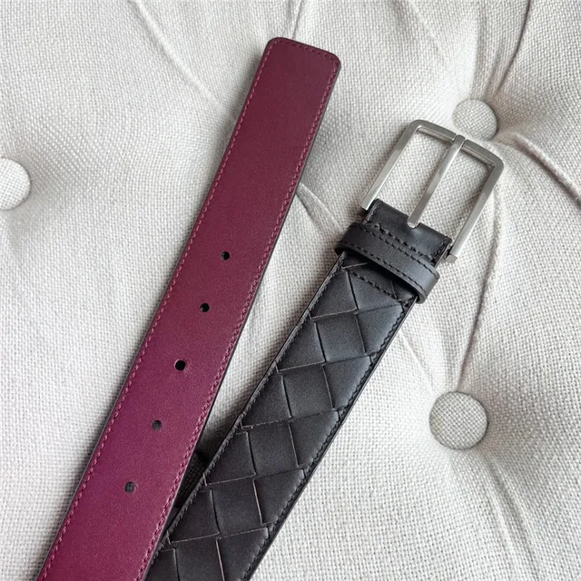Bottega Veneta Intrecciato Cinturón de cuero negro trenzado mate con hebilla 10