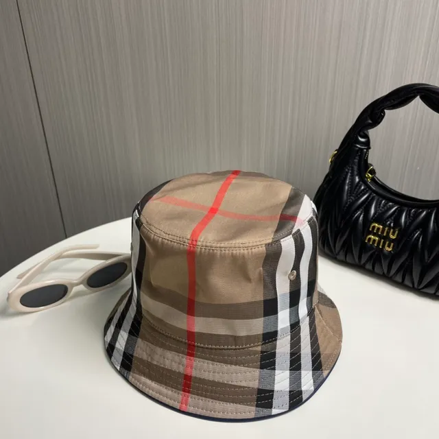 Burberry Motif à carreaux Beige Chapeau Bucket 4