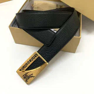 Burberry Knight Black Pebbled Leather Belt