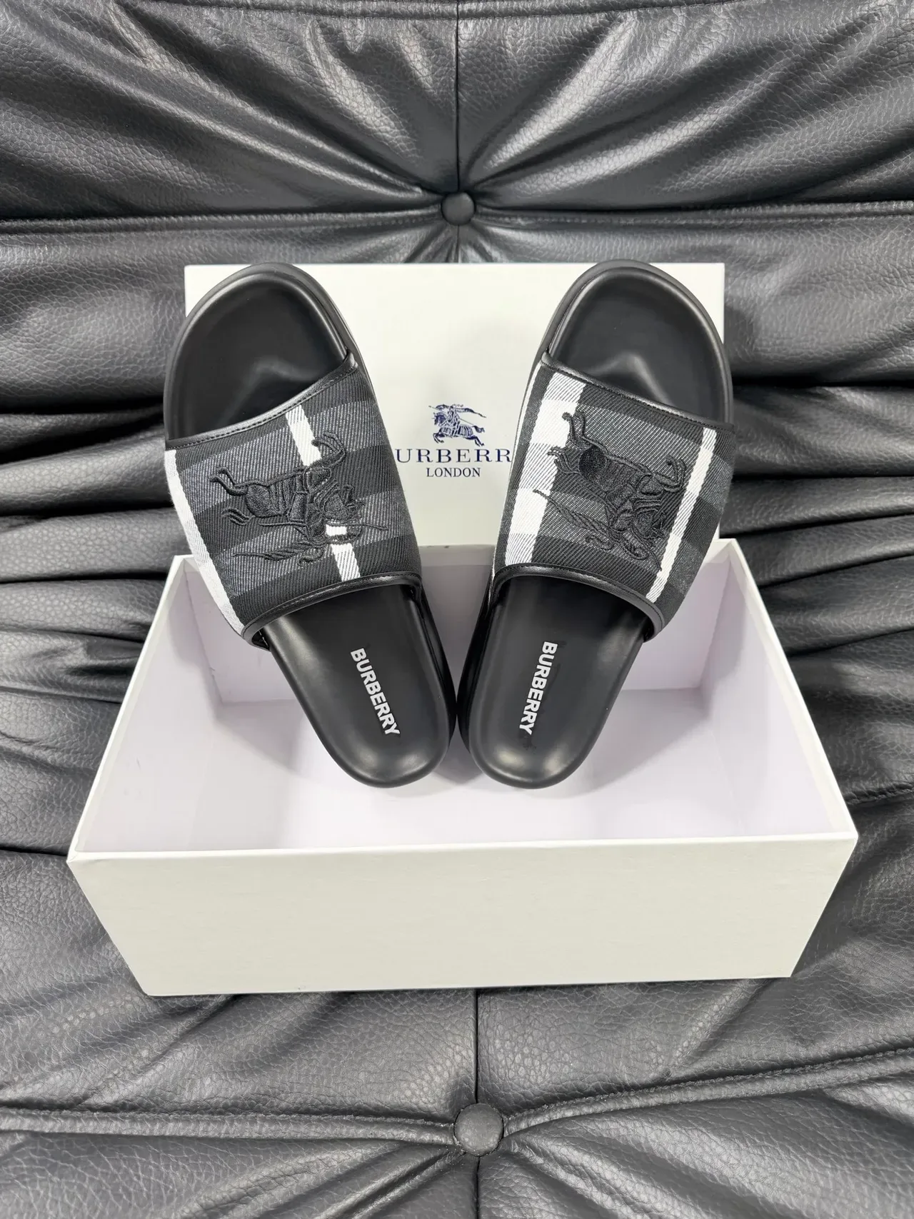 Burberry Knight Check Strap Slipper 3