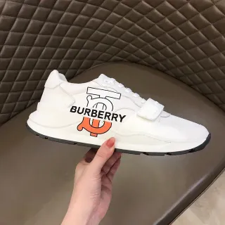 Burberry Knight Graphic Logo White Orange Chunky Sneakers
