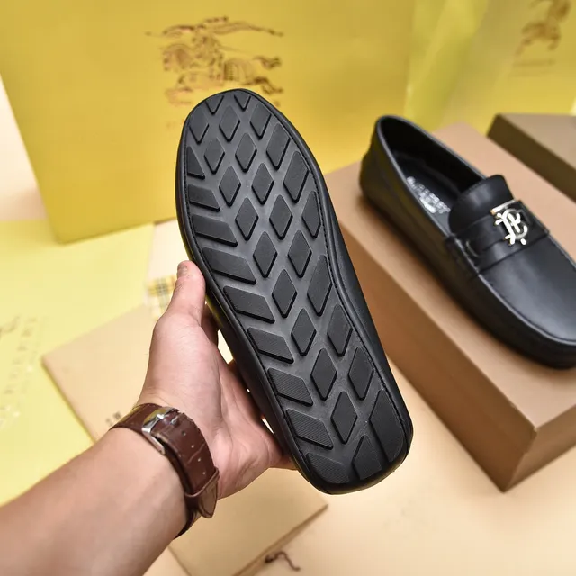 Burberry Knight Loafer حذاء لوفر أسود جلدي slip-on 4