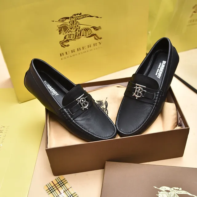 Burberry Knight Loafer حذاء لوفر أسود جلدي slip-on 8