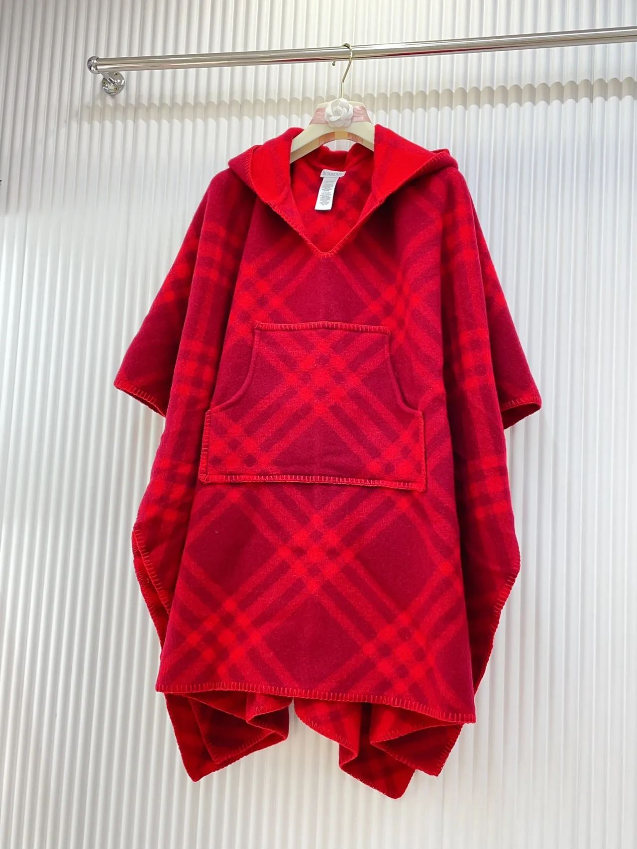 Burberry Knight Red Check Shawl 6