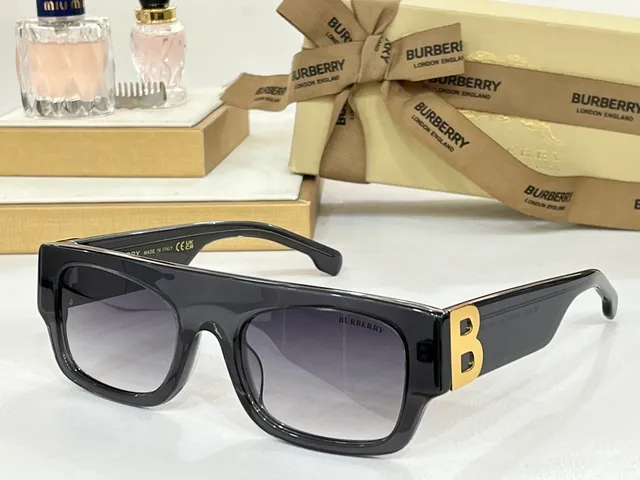 Burberry Knight Acetate Tortoiseshell Gold-B Logo Lunettes de soleil 7