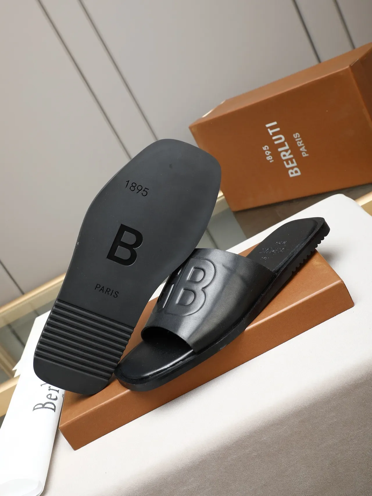 Burberry Logo Slide Noir Marron Bleu Gradient 5