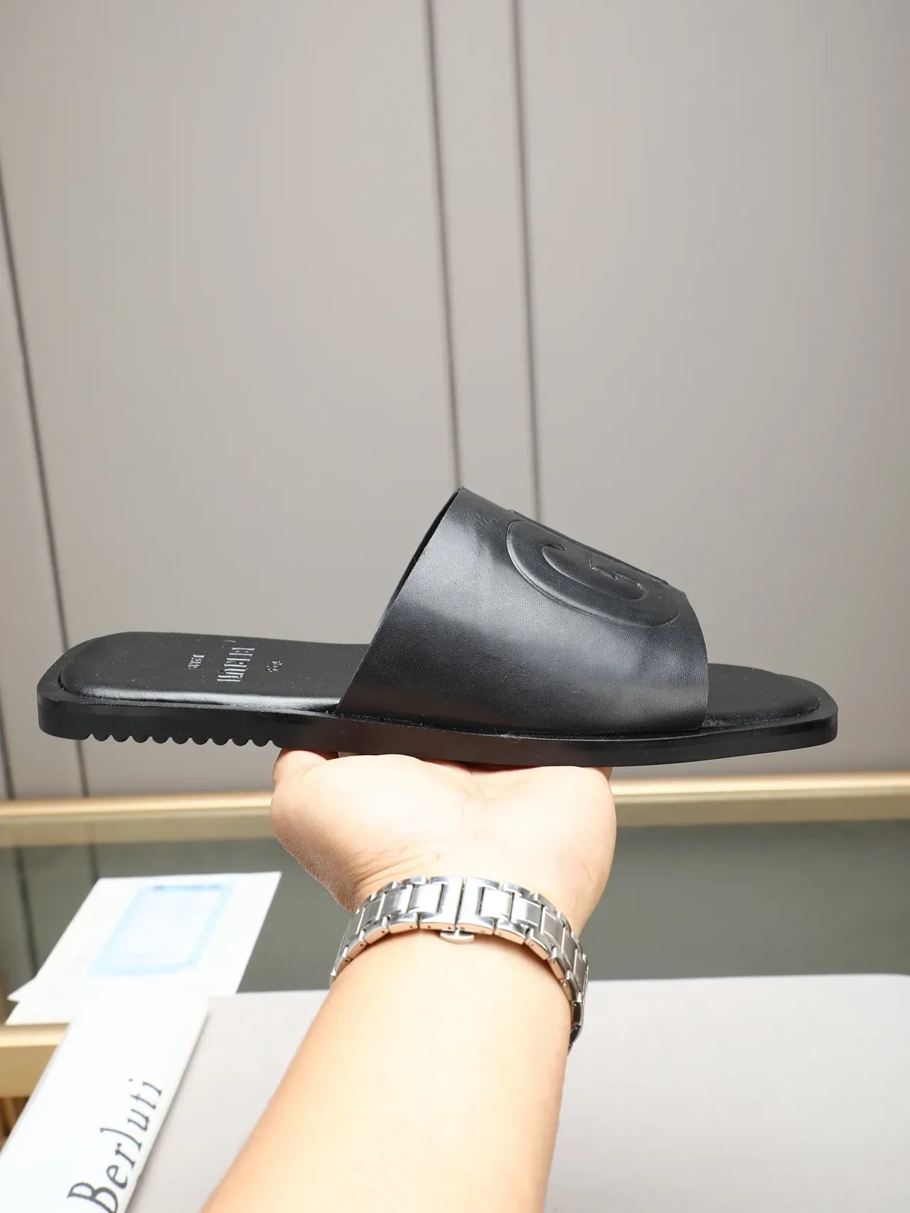 Burberry Logo Slide Noir Marron Bleu Gradient 8