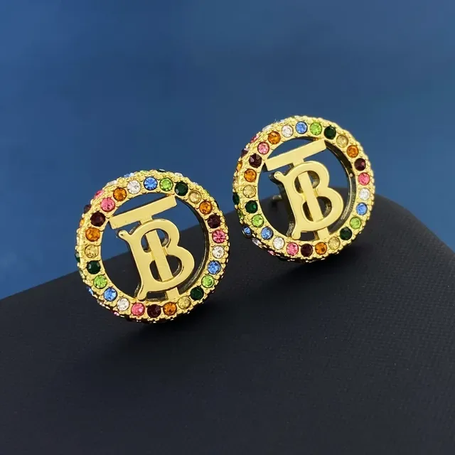 Burberry Monogram Crystal Cufflinks Gold Multicolor Jewelry 2