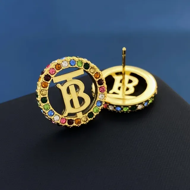Burberry Monogram Crystal Cufflinks Gold Multicolor Jewelry 5