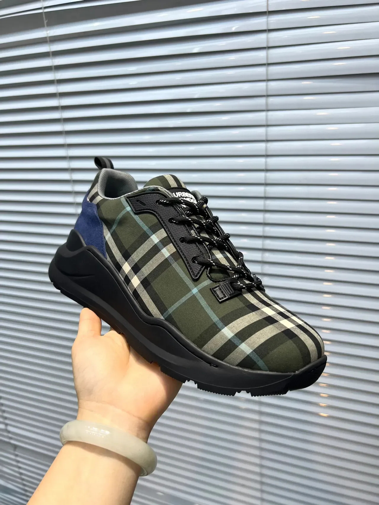 Burberry Plaid Upper Lace-Up Lifestyle Sneakers 5