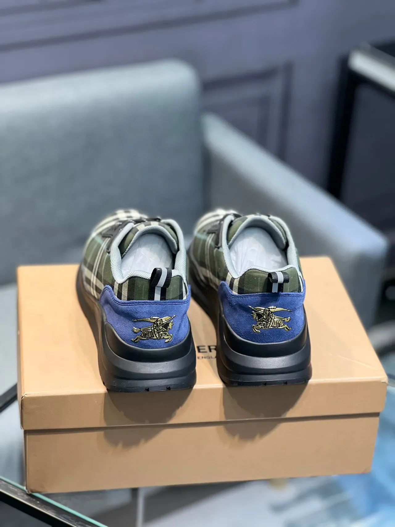 Burberry Plaid Upper Lace-Up Lifestyle Sneakers 6