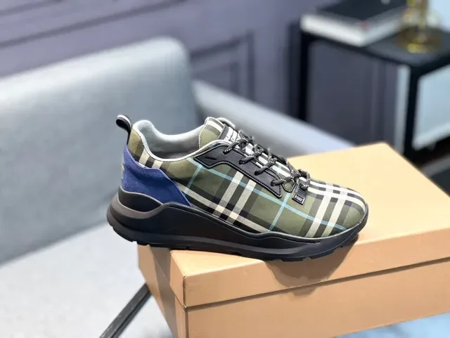 Burberry Plaid Upper Lace-Up Lifestyle Sneakers 9
