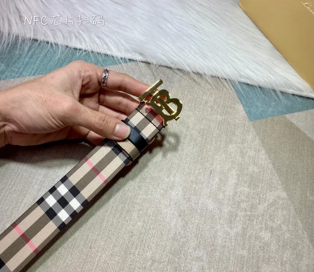 Burberry TB Belt Nova Check Reversible Canvas Belt 2