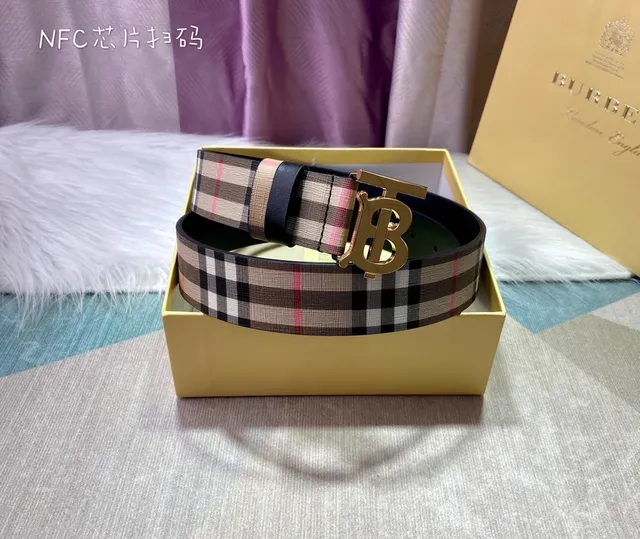 Burberry TB Belt Nova Check Reversible Canvas Belt 5