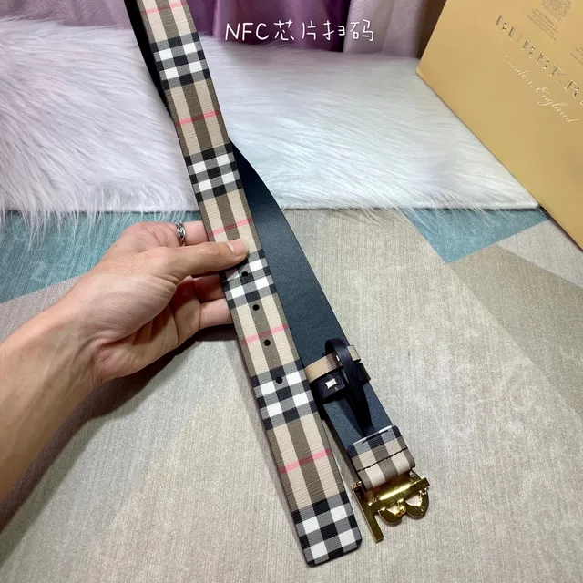Burberry TB Belt Nova Check Reversible Canvas Belt 6