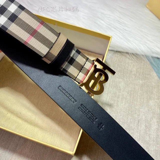 Burberry TB Belt Nova Check Reversible Canvas Belt 7