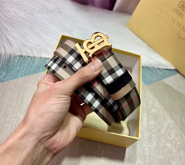 Burberry TB Belt Nova Check Reversible Canvas Belt 8