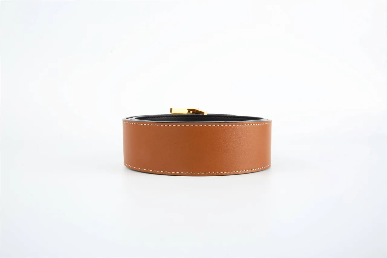 Burberry TB Monogram Cinto Marrom Dourado reversível Fivela Couro Cinto 10
