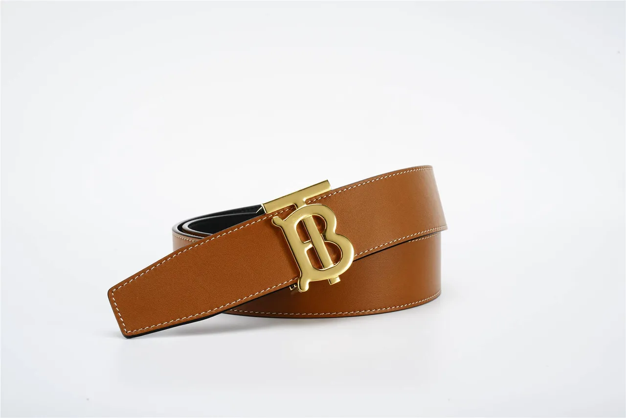 Burberry TB Monogram Cinto Marrom Dourado reversível Fivela Couro Cinto 14