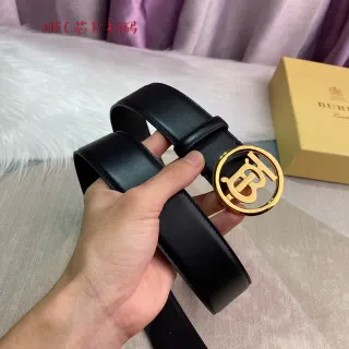 Burberry TB Monogram কালো চামড়ার বেল্ট