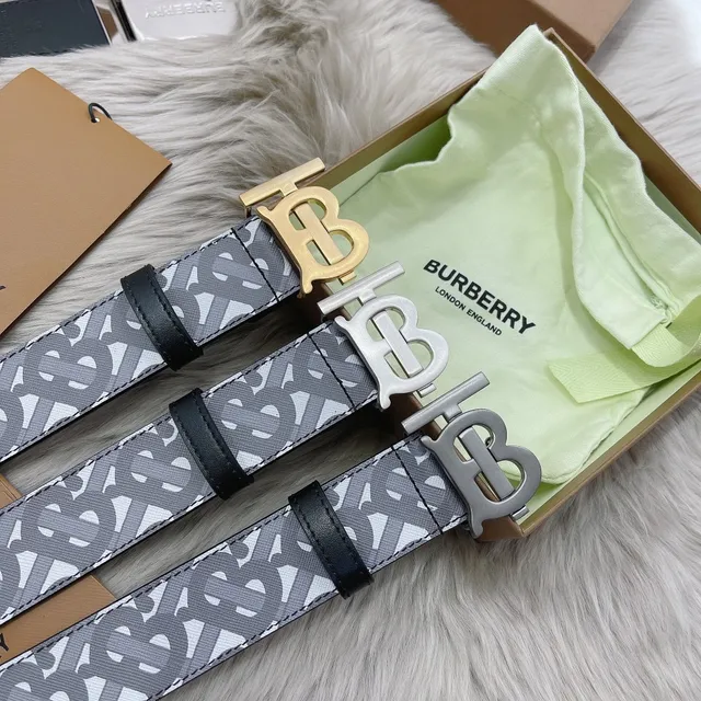 Burberry TB Monogram 可逆皮革腰带 7