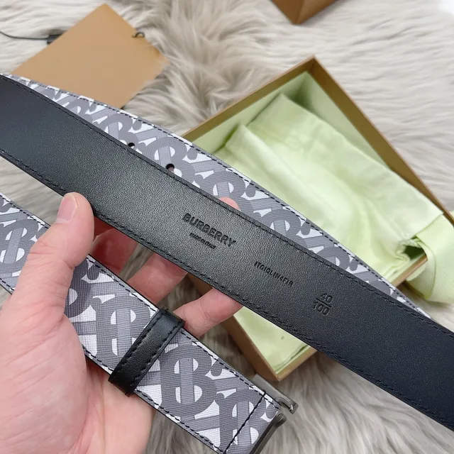 Burberry TB Monogram 可逆皮革腰带 8
