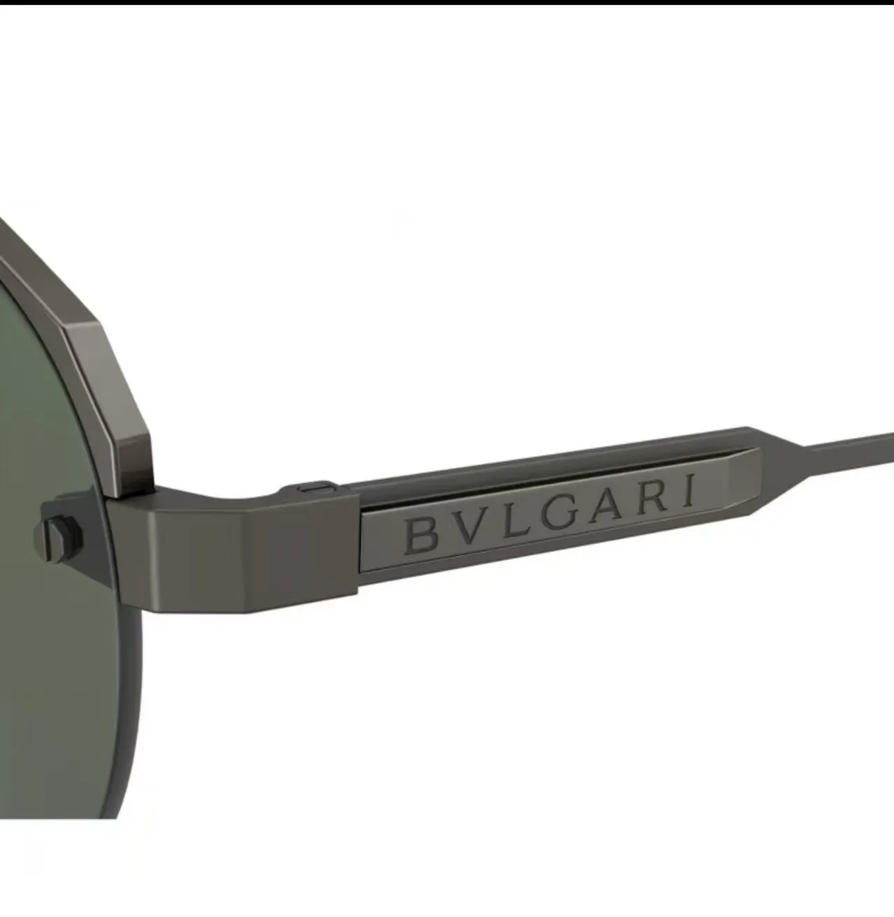 Bvlgari Aviator Lunettes de Soleil Matte Gunmetal Lentille Verte 2