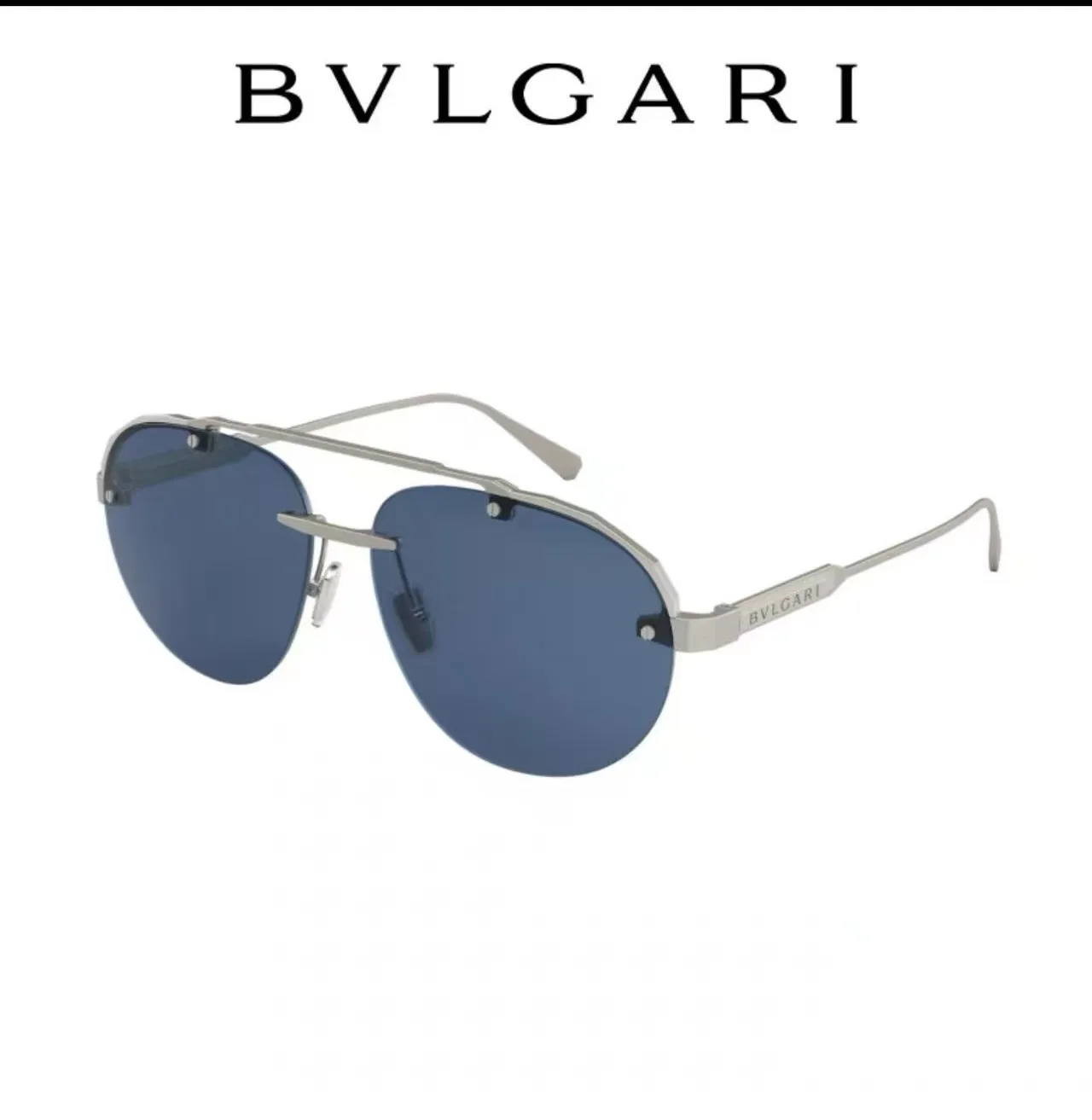 Bvlgari Aviator Lunettes de Soleil Matte Gunmetal Lentille Verte 7