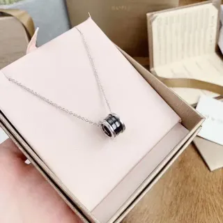 Bvlgari B.zero1 Black Ceramic and Silver-Tone Pendant Necklace